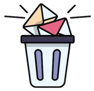 Trash can of mail