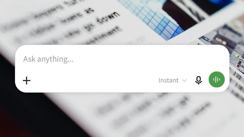 AI chatbot input box, with documents in background