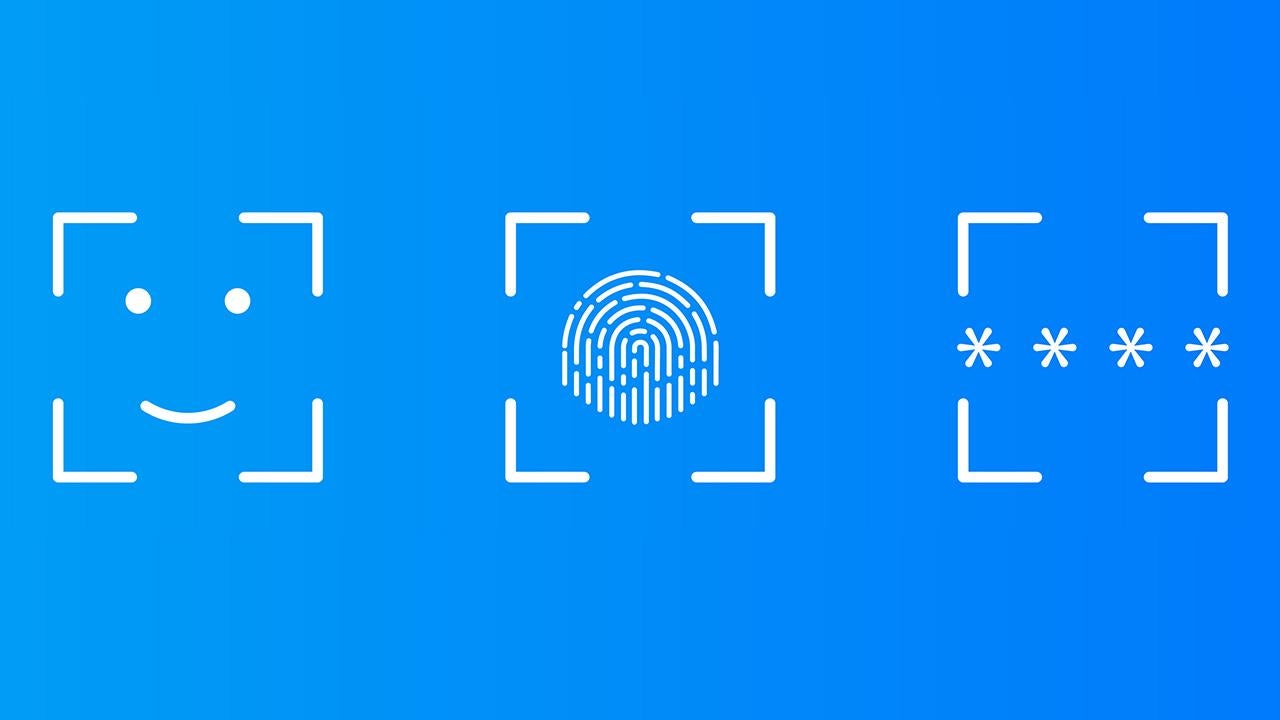 Facial recognition, fingerprint scan, and PIN