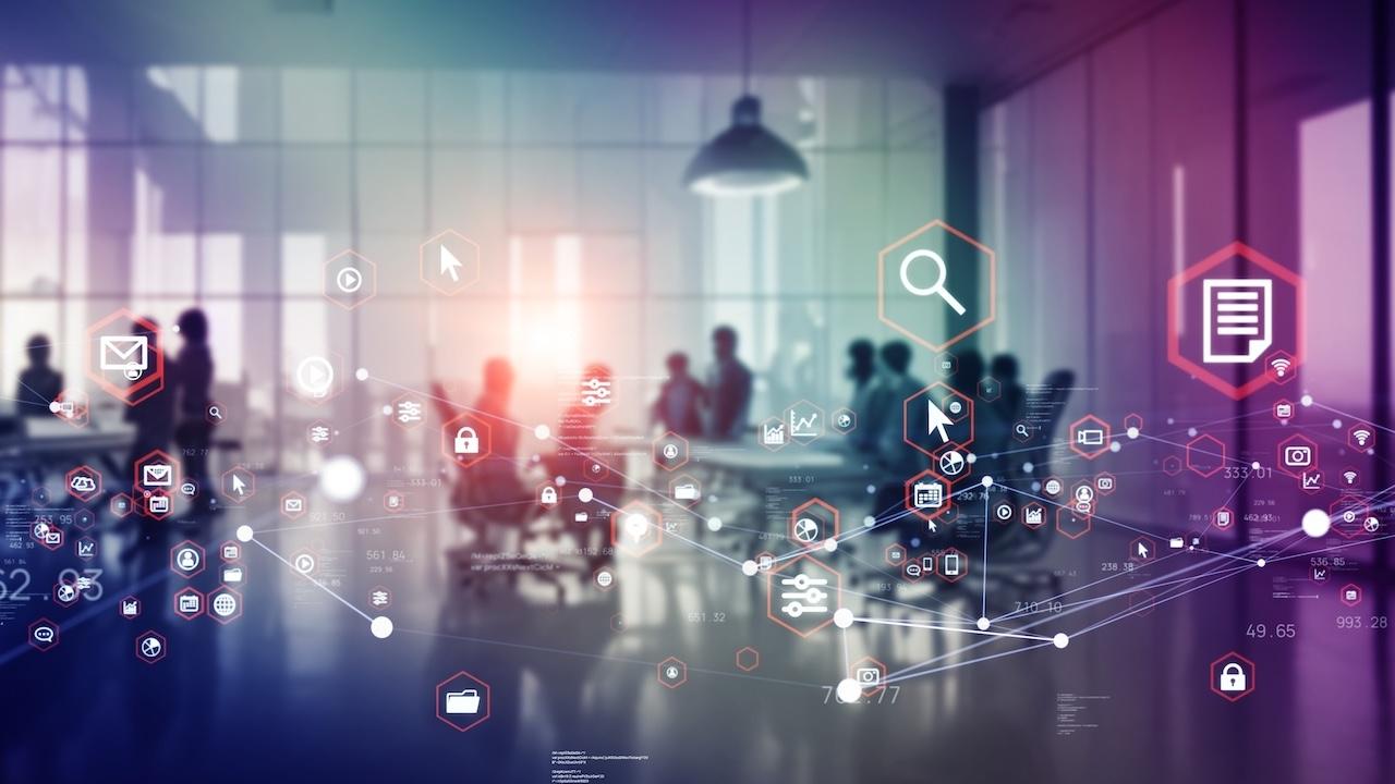 People attending technology event