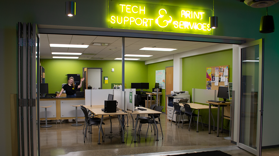 Tech Support & Print Services hub in EMU